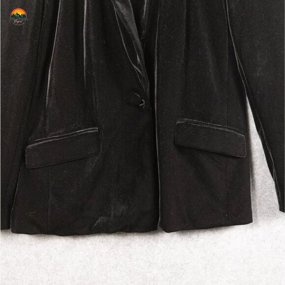 INC International Concepts Velvet Blazer Jacket Black Velour Women's Size XL - Picture 5 of 12